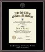 Lake Erie College of Osteopathic Medicine Silver Embossed Diploma Frame in Devon