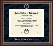 Palmer College of Chiropractic Iowa Silver Embossed Diploma Frame in Devonshire