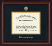 Williams College Presidential Gold Engraved Diploma Frame in Premier