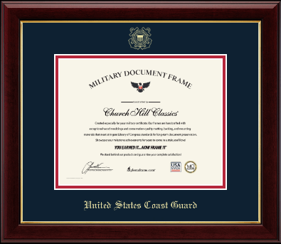 United States Coast Guard certificate frame - Gold Embossed Certificate Frame in Gallery