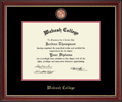 Wabash College diploma frame - Masterpiece Medallion Diploma Frame in Kensington Gold