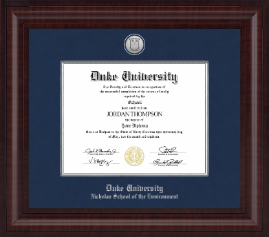 Duke University diploma frame - Presidential Silver Engraved Diploma Frame in Premier