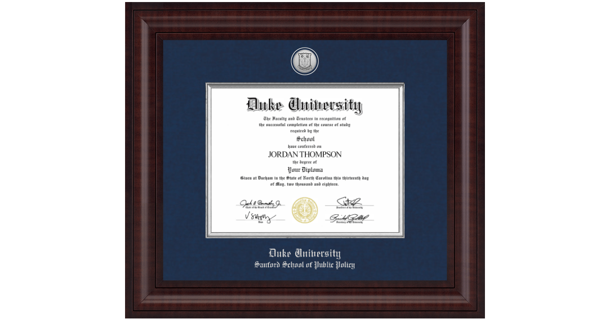 Duke Sanford School of Public Policy Diploma Frames