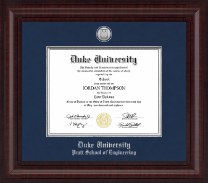 Duke University diploma frame - Presidential Silver Engraved Diploma Frame in Premier