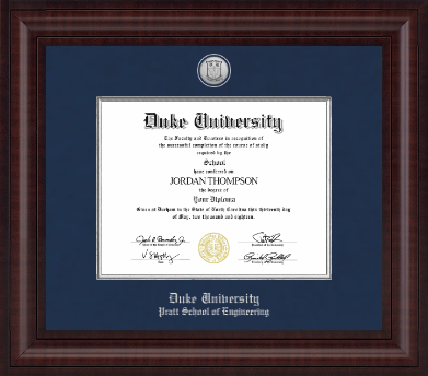 Duke University diploma frame - Presidential Silver Engraved Diploma Frame in Premier