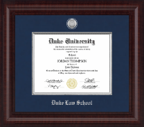 Duke University Presidential Silver Engraved Diploma Frame in Premier