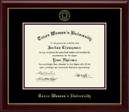 Texas Woman's University diploma frame - Gold Embossed Diploma Frame in Gallery