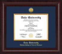 Duke University Presidential Gold Engraved Diploma Frame in Premier