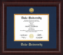 Duke University Presidential Gold Engraved Diploma Frame in Premier