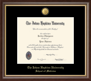 Johns Hopkins University 23K Medallion Diploma Frame in Hampshire