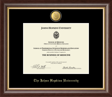 Johns Hopkins University certificate frame - 23K Medallion Certificate Frame in Hampshire