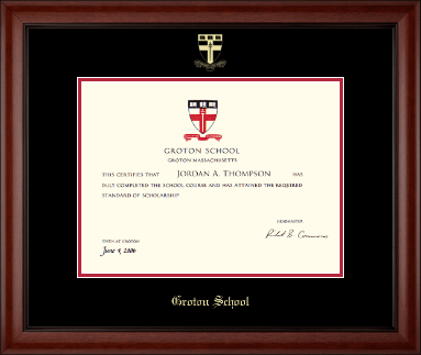 Groton School in Massachusetts diploma frame - Gold Embossed Diploma Frame in Cambridge