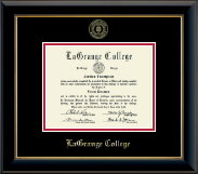 LaGrange College Gold Embossed Diploma Frame in Onyx Gold