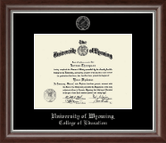 University of Wyoming diploma frame - Silver Embossed Diploma Frame in Devonshire
