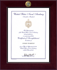 United States Naval Academy certificate frame - Century Masterpiece Acceptance Certificate Frame in Cordova