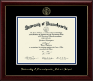 University of Massachusetts Medical School Gold Embossed Diploma Frame in Gallery