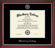 Wartburg College Masterpiece Medallion Diploma Frame in Kensington Silver