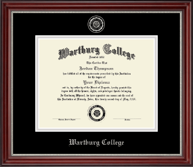 Wartburg College diploma frame - Masterpiece Medallion Diploma Frame in Kensington Silver