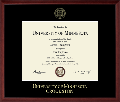 University of Minnesota Crookston diploma frame - Gold Embossed Diploma Frame in Camby