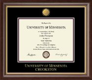 University of Minnesota Crookston diploma frame - 23K Medallion Diploma Frame in Hampshire