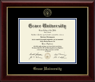 Grace University Gold Embossed Diploma Frame in Gallery