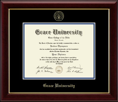 Grace University diploma frame - Gold Embossed Diploma Frame in Gallery