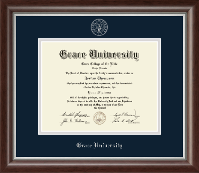 Grace University diploma frame - Silver Embossed Diploma Frame in Devonshire