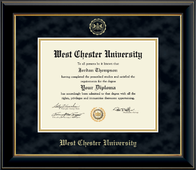 West Chester University diploma frame - Gold Embossed Diploma Frame in Onyx Gold