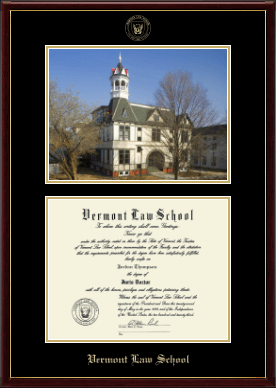 Vermont Law School diploma frame - Campus Scene Diploma Frame in Galleria