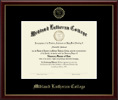Midland Lutheran College Gold Embossed Diploma Frame in Galleria