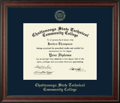 Chattanooga State Technical Community College diploma frame - Gold Embossed Diploma Frame in Studio