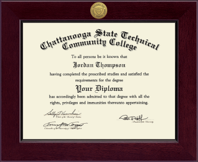 Chattanooga State Technical Community College diploma frame - Century Gold Engraved Diploma Frame in Cordova