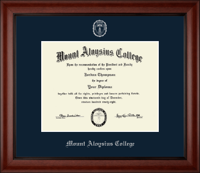 Mount Aloysius College diploma frame - Silver Embossed Diploma Frame in Cambridge