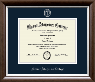Mount Aloysius College diploma frame - Silver Embossed Diploma Frame in Devonshire