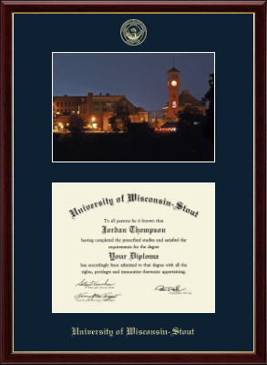 University of Wisconsin-Stout diploma frame - Campus Scene Diploma Frame in Galleria
