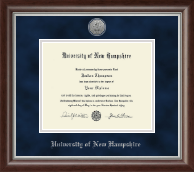 University of New Hampshire Diploma Frame - Silver Engraved Medallion Diploma Frame in Devonshire
