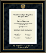 The University of Virginia's College at Wise diploma frame - Gold Engraved Medallion Diploma Frame in Onyx Gold