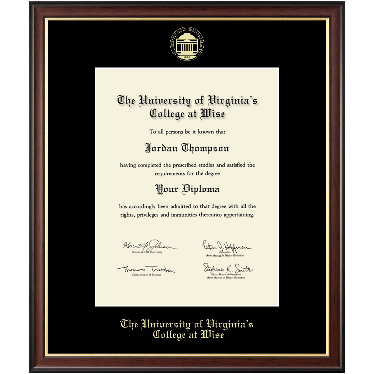 Gold Embossed Diploma Frame in Studio Gold The University of Virginia's