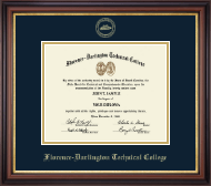 Florence-Darlington Technical College Gold Embossed Diploma Frame in Regency Gold