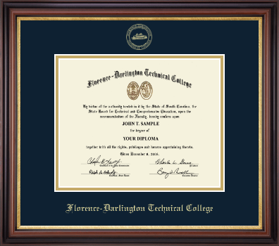 Florence-Darlington Technical College diploma frame - Gold Embossed Diploma Frame in Regency Gold