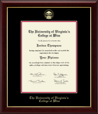 The University of Virginia's College at Wise diploma frame - Gold Embossed Diploma Frame in Gallery