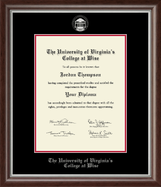The University of Virginia's College at Wise diploma frame - Silver Embossed Diploma Frame in Devonshire