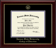 Kansas State University Gold Embossed Diploma Frame in Gallery