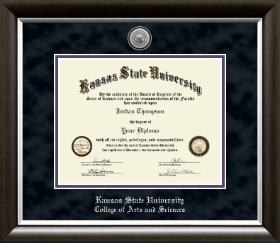 Kansas State University diploma frame - Silver Engraved Medallion Diploma Frame in Devonshire