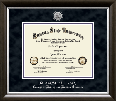 Kansas State University diploma frame - Silver Engraved Medallion Diploma Frame in Devonshire