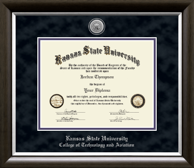 Kansas State University diploma frame - Silver Engraved Medallion Diploma Frame in Devonshire