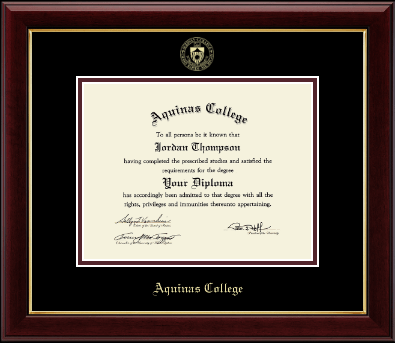 Aquinas College in Michigan diploma frame - Gold Embossed Diploma Frame in Gallery