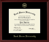 Lock Haven University Gold Embossed Diploma Frame in Camby