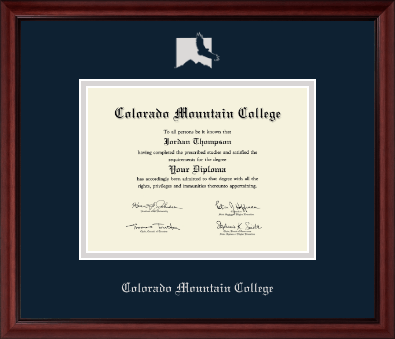 Colorado Mountain College diploma frame - Silver Embossed Diploma Frame in Camby
