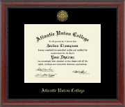 Atlantic Union College Gold Engraved Medallion Diploma Frame in Signature